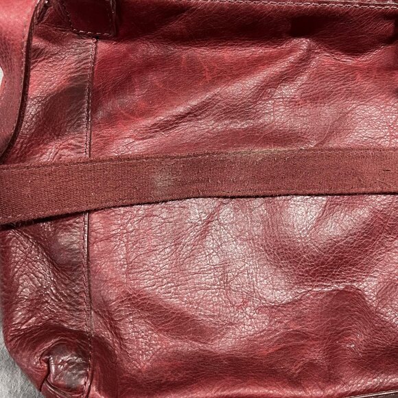 Fossil Leather Crossbody Shoulder Bag Purse Womens Burgundy Oxblood Zip Pockets - Picture 5 of 12